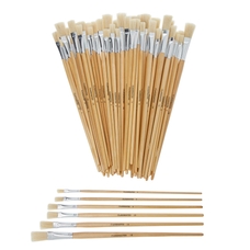 Classmates Long Flat Paint Brushes - Assorted Sizes - Pack of 60
