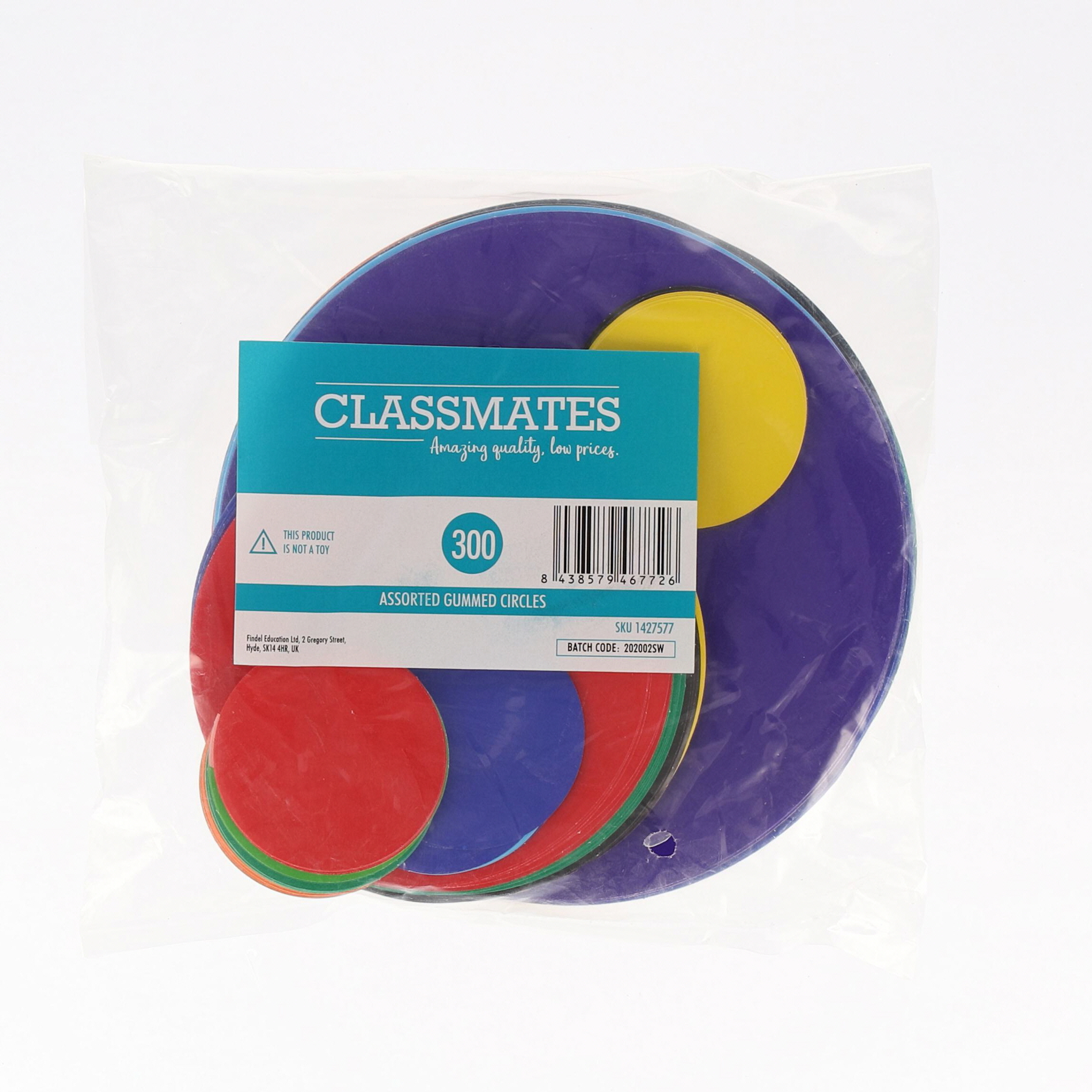Gummed Circles Assorted PK300