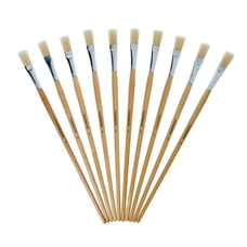Classmates Long Flat Paint Brushes - Size 14 - Pack of 10