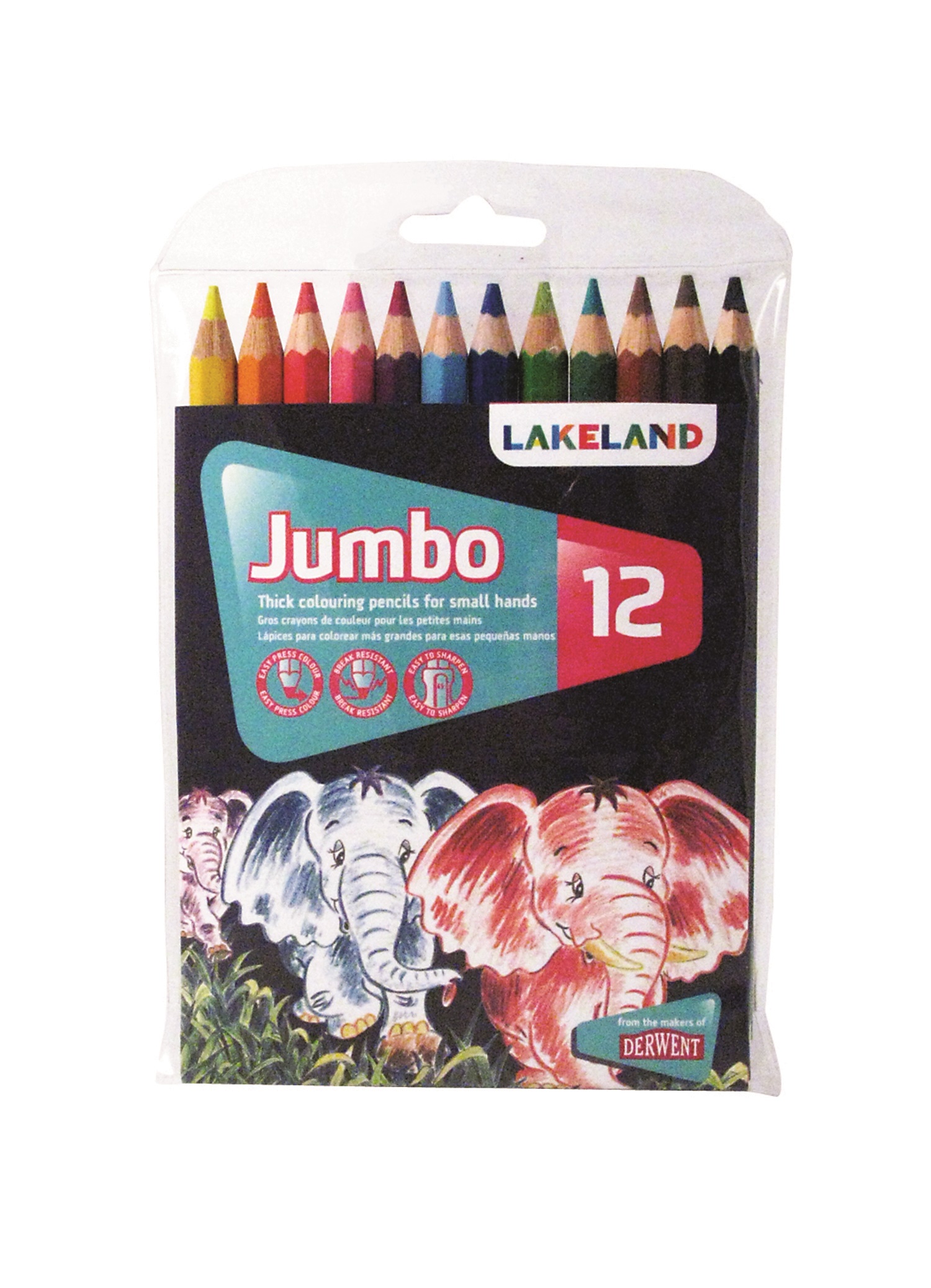 Lakeland Jumbo Pencils 12 Colour