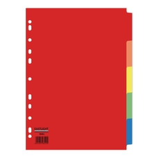 EASTLIGHT 5 Part Europunched Subject Dividers - A4 - Pack of 1