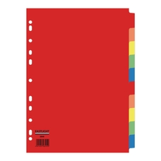 A4 Bright Subject Dividers 10 Part Europunched 