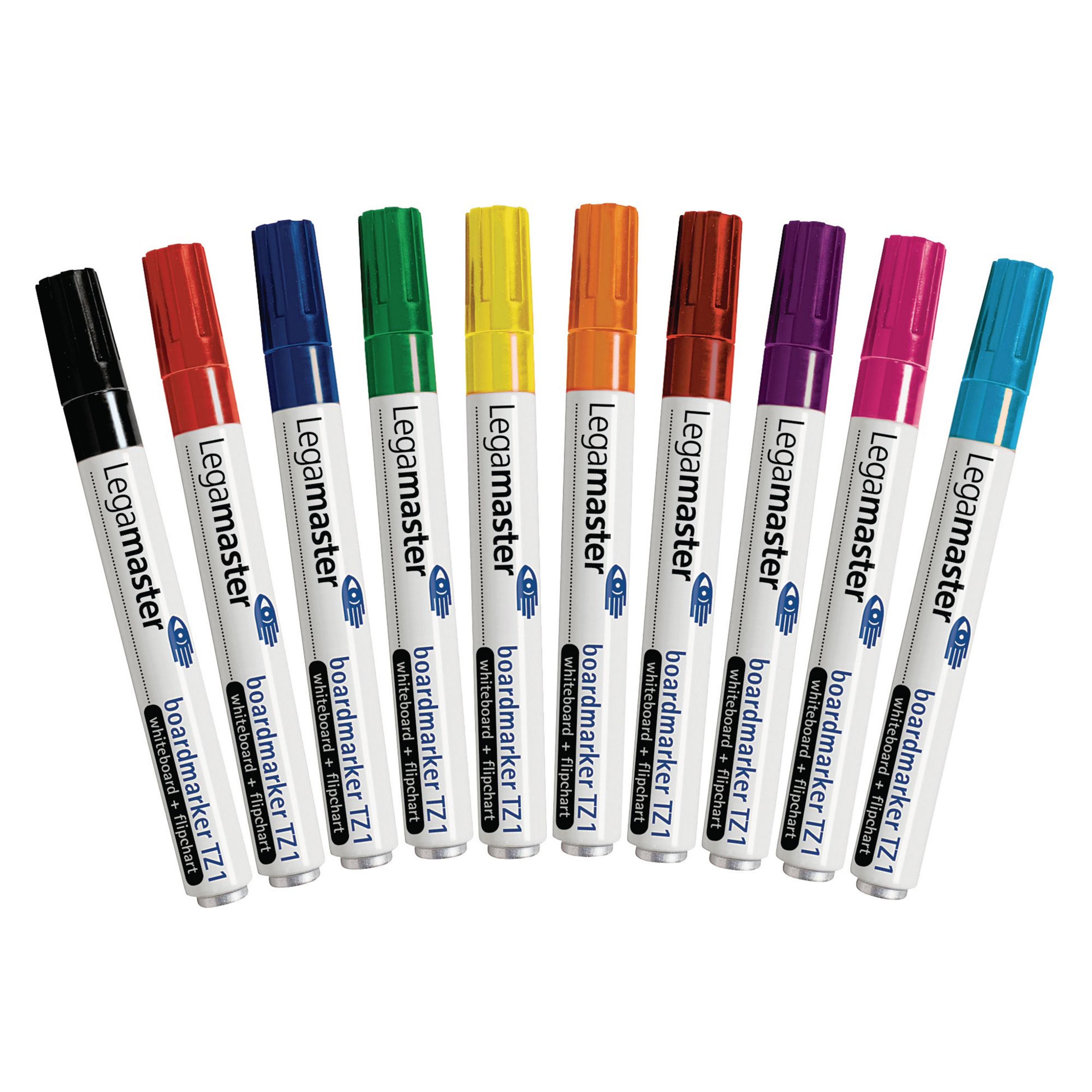 Legamaster TZ1 Whiteboard Marker - Assorted - Bullet Tip - Pack of 10