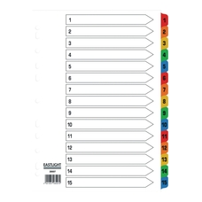 EASTLIGHT15 Part Europunched Mylar Dividers - A4 - Pack of 1