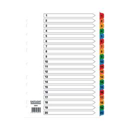 EASTLIGHT 1-20 Part Europunched Mylar Dividers - A4 - Pack of 1
