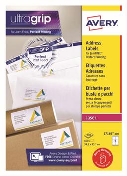 AVERY Jam-Free Quick PEEL Labels - White - 99.1x93.1mm - 6 Per Sheet - Pack of 100