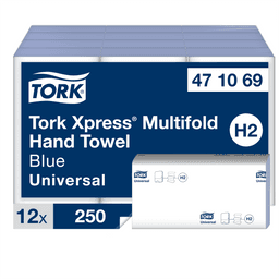 Tork Xpress® Multifold H2 Hand Towels 1-Ply - Blue - Pack of 12