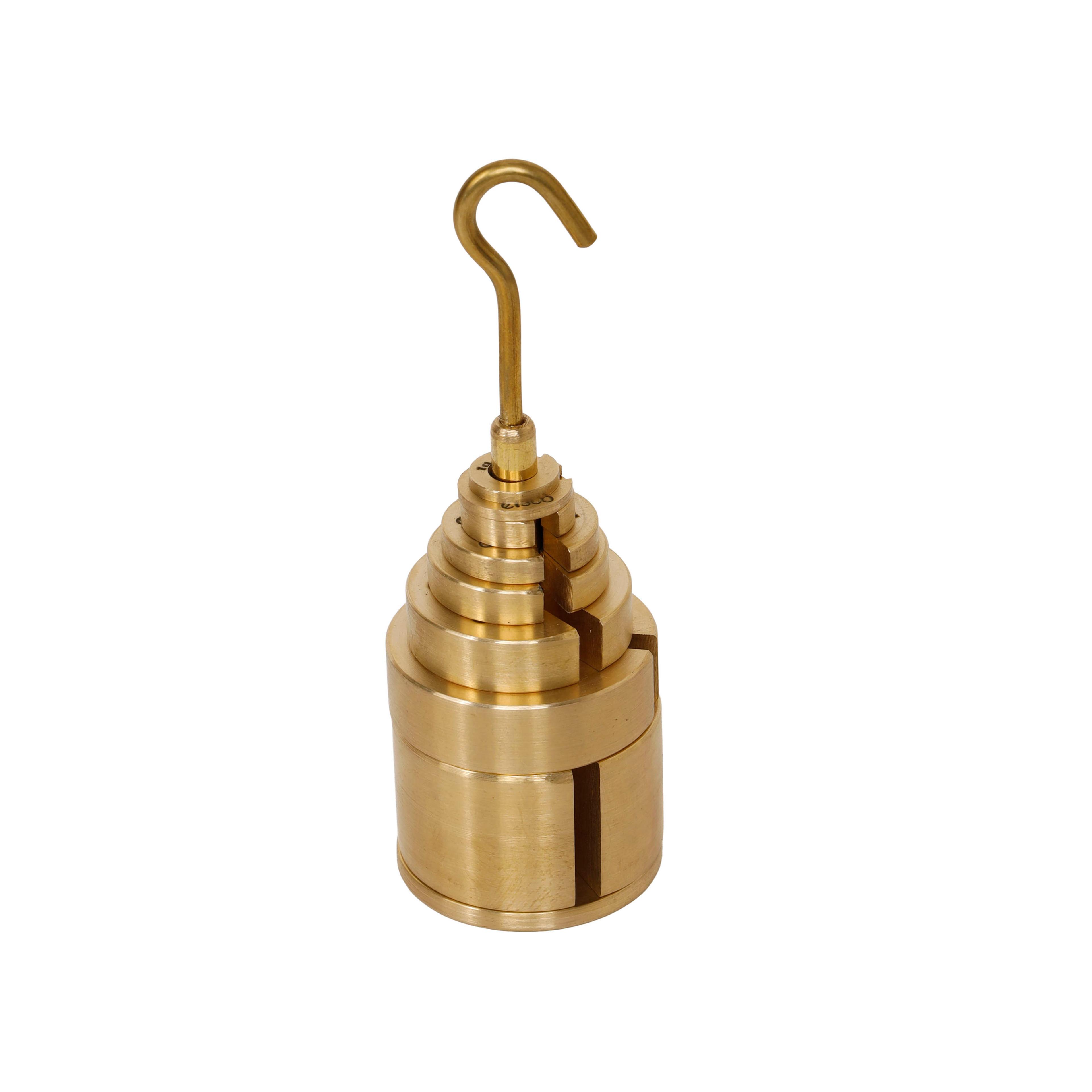 Philip Harris Hanging Slotted Masses - Brass - 1g to 200g - Pack of 10