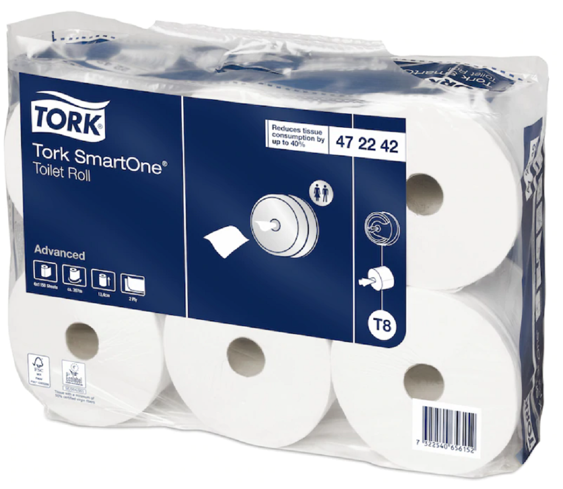 TORK SmartOne Toilet Rolls - 2 Ply - Pack of 6