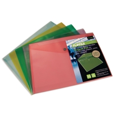 FlipFile Recycled Popper Wallet - A4 - Assorted - Pack of 5
