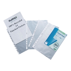 Flipfile Recycled Punched Pocket A4 Clear - Pack of 100