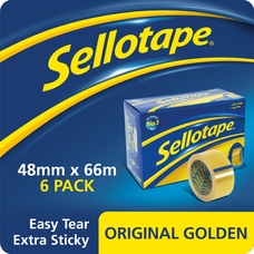 E8R04302 - Sellotape Original Golden Sticky Tape - 8 Rolls 18mmx66m