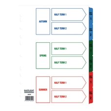 EASTLIGHT   Europunched Term Time Dividers - A4 - Pack of 1