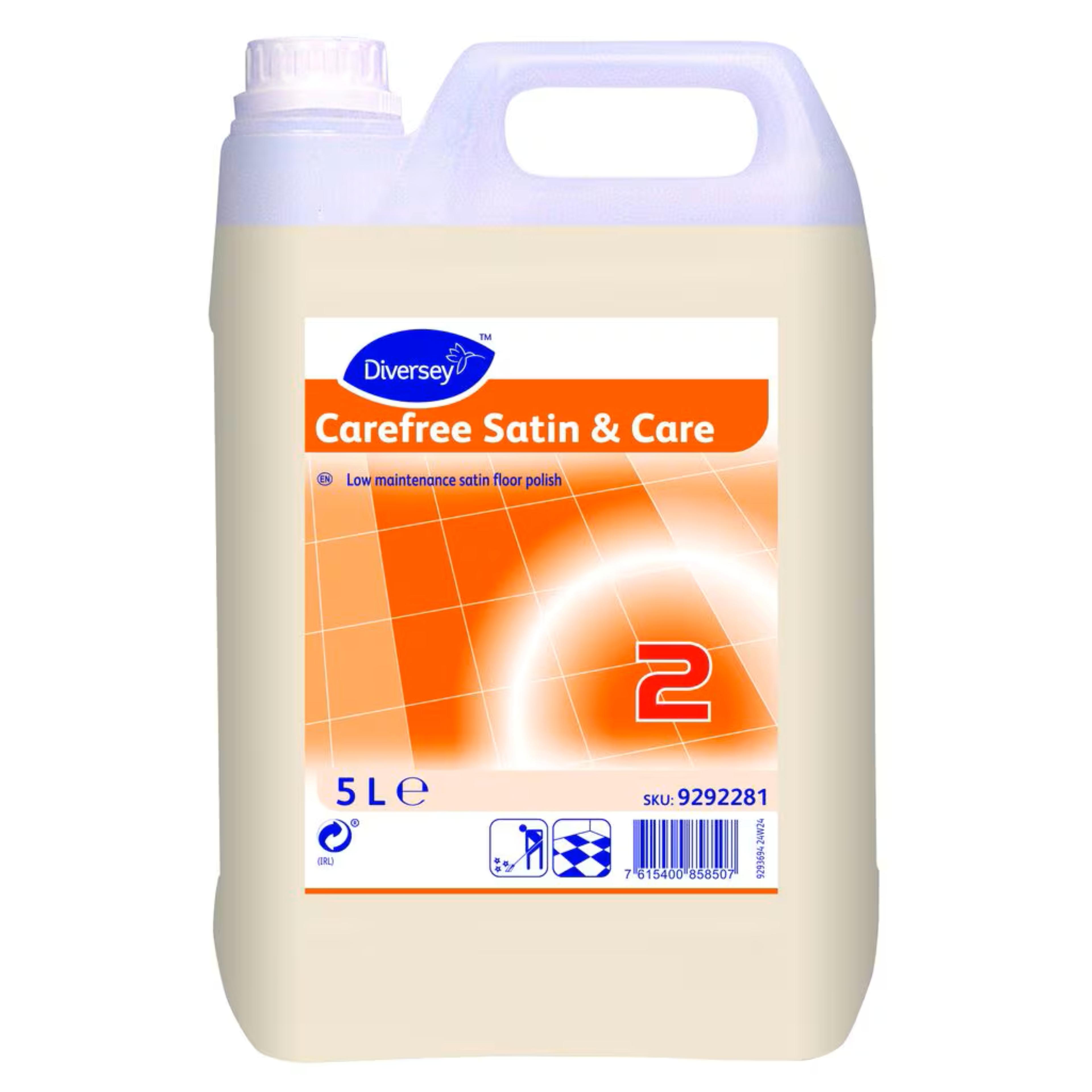 Carefree Care Satin & Care Floor Polish - Clear - 5 Litre - Pack of 2