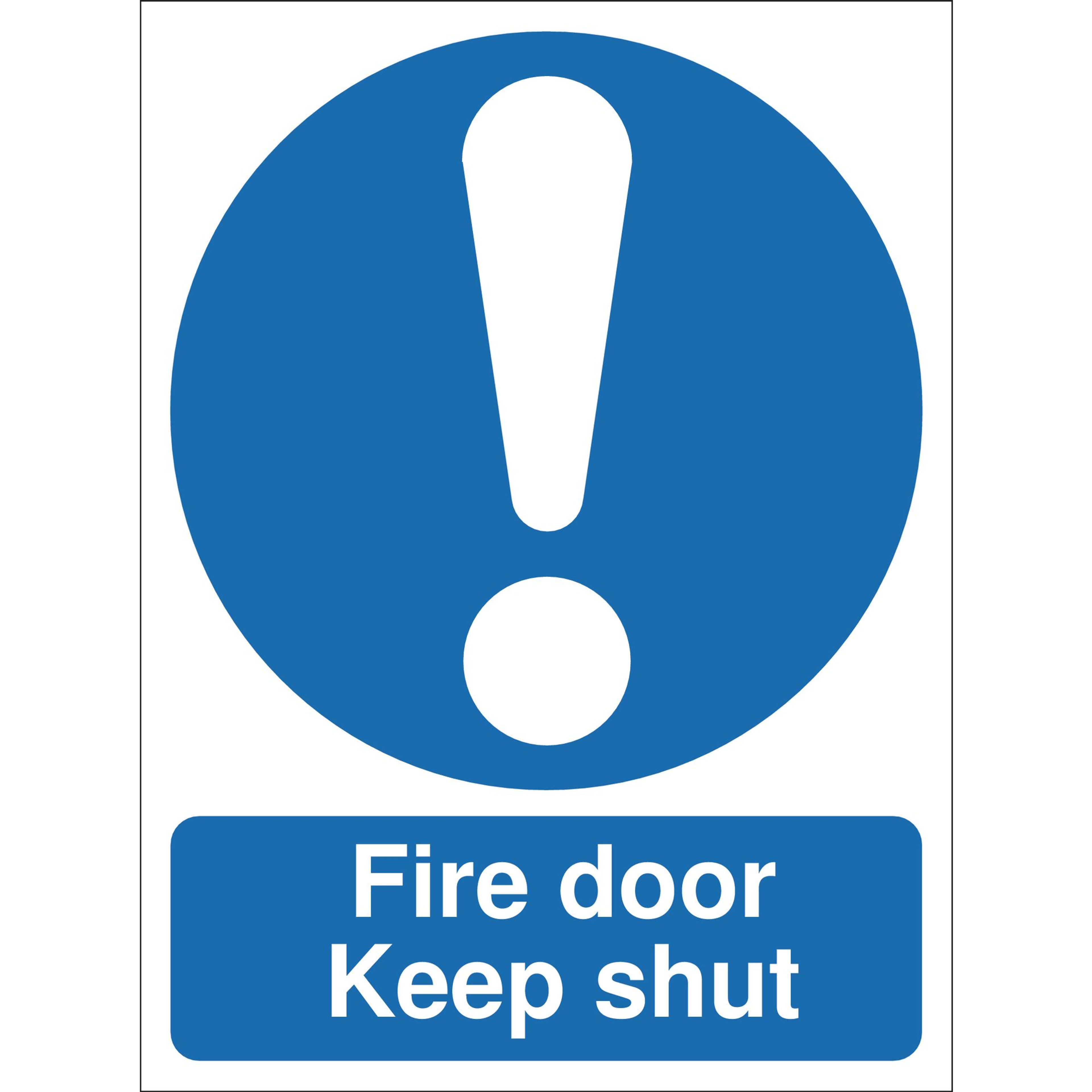 Safety Signs - Fire Door Keep Shut - 100 x 75mm S/A
