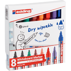 edding 360 Whiteboard Marker - Assorted - Bullet Tip - Pack of 8