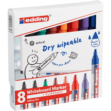 edding 363 Whiteboard Marker - Assorted - Chisel Tip - Pack of 8