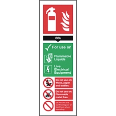 Safety Signs - Fire Extinguisher Sign CO2 - 280 x 190mm S/A