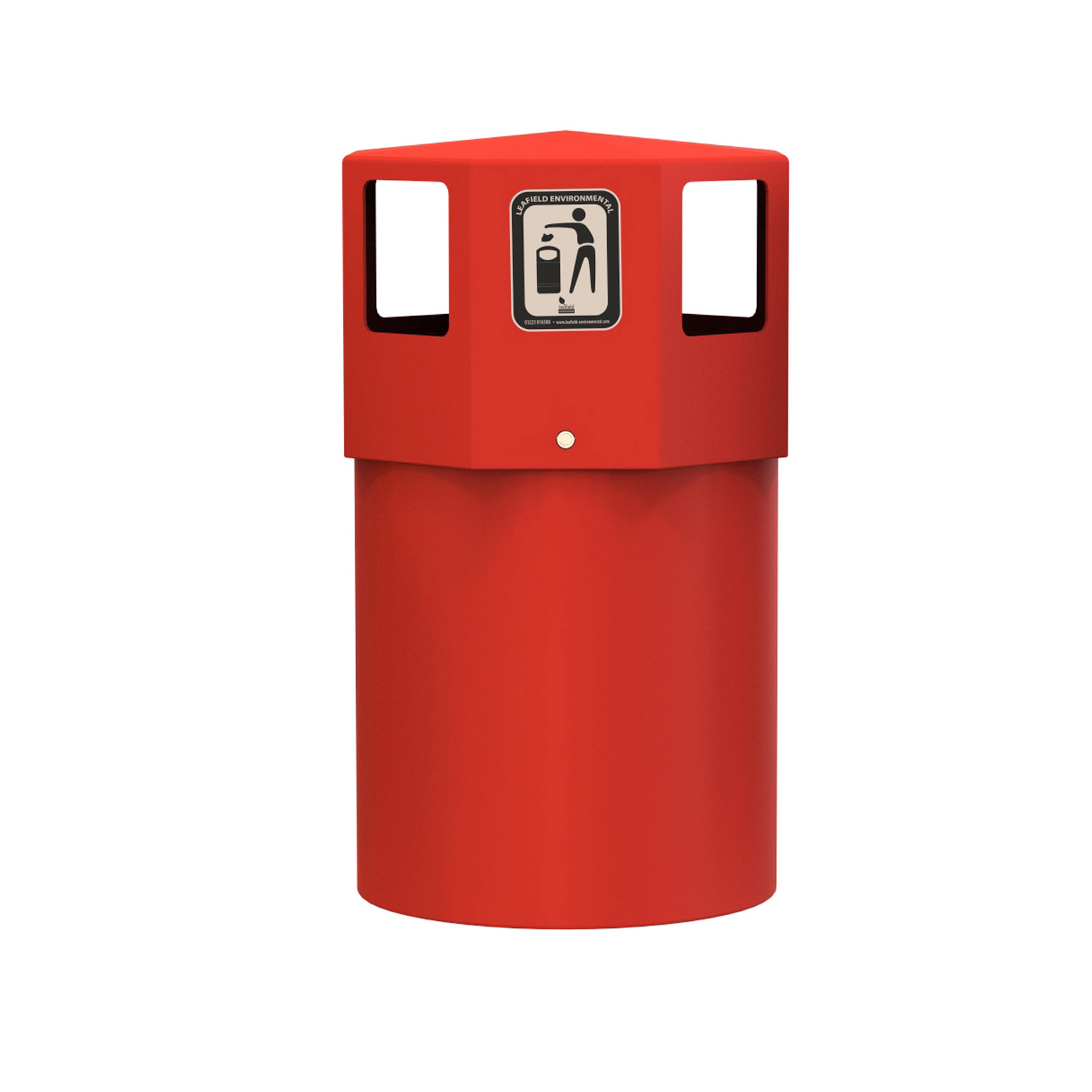 130L Octaplus Maxi Litter Bin Red