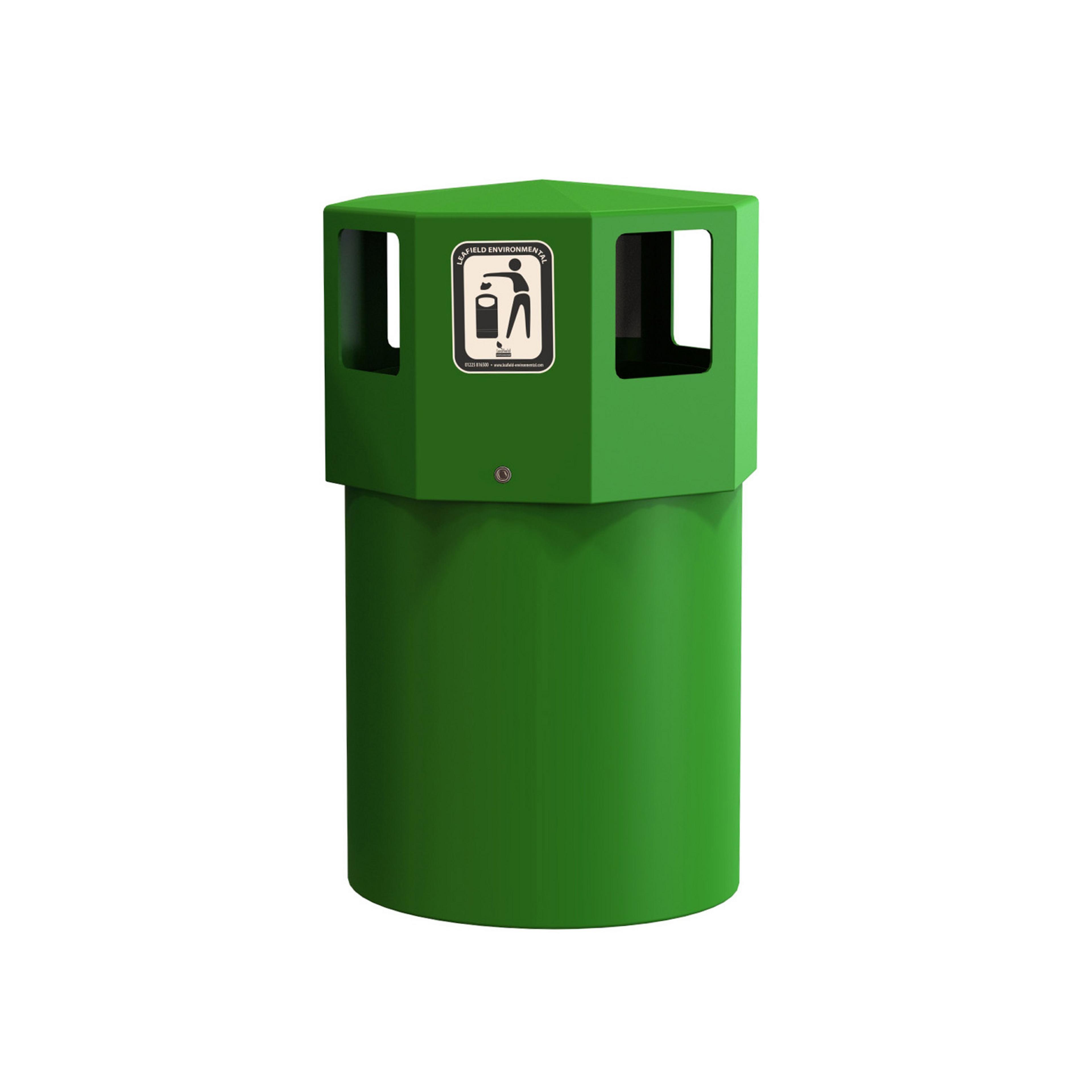 130L Octaplus Maxi Litter Bin Green