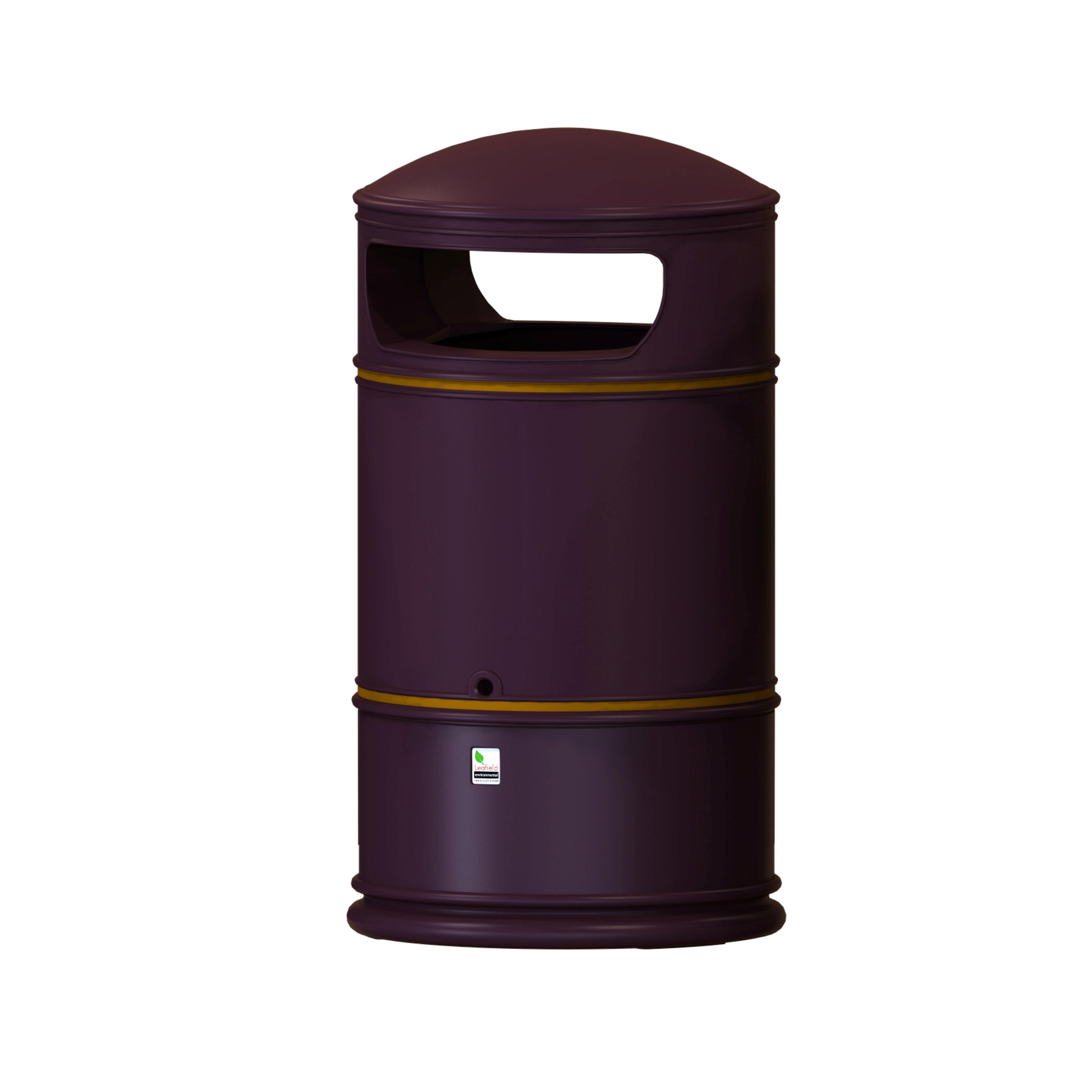100L Heritage Lite Hooded Litter Bin - Burgundy