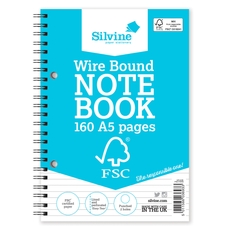 Silvine FSC Notebooks - A5 - Pack of 5 