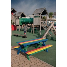 Junior Recycled Plastic Picnic Table from Hope Education - Rainbow