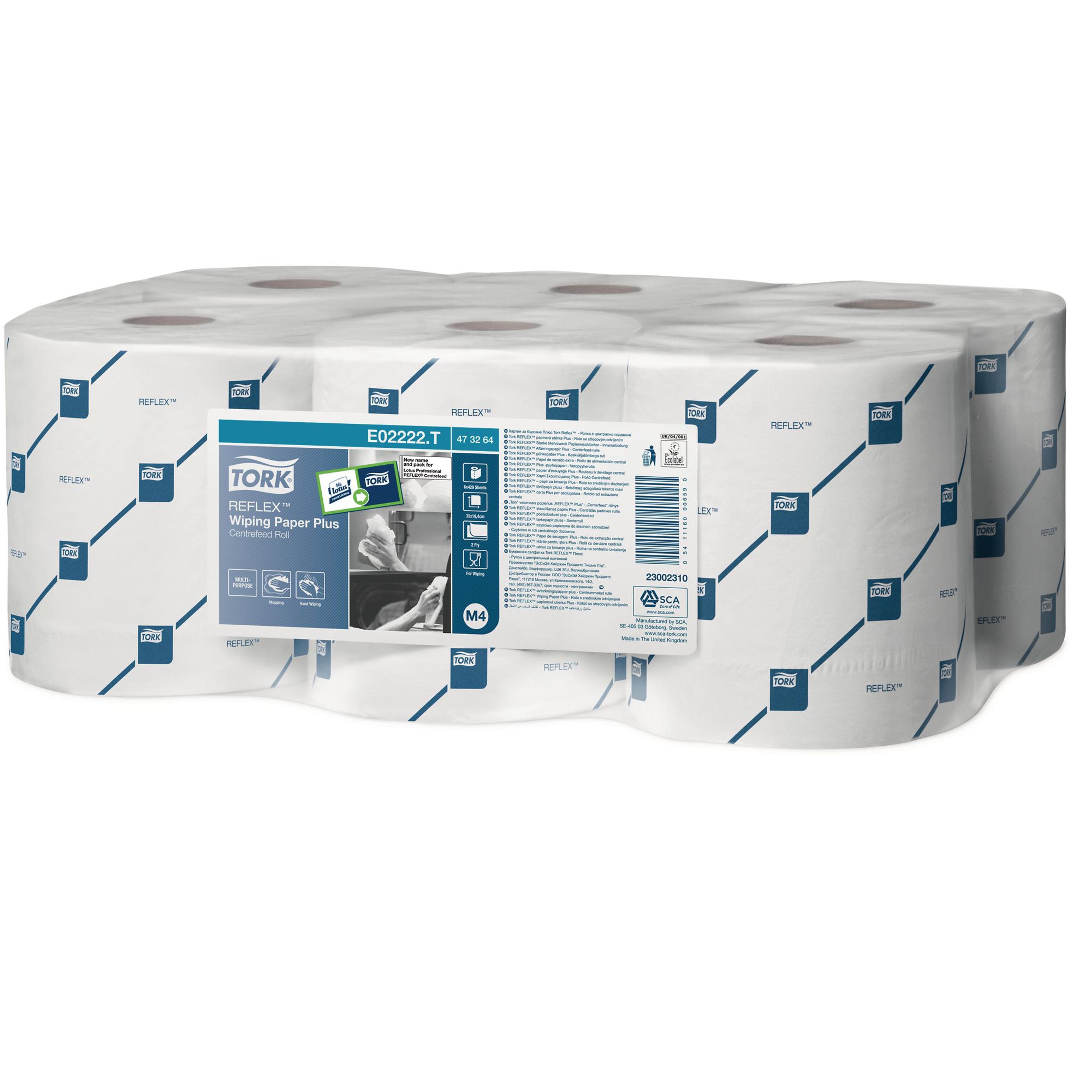 TORK Reflex Single Sheet Centrefeed Paper Plus -White - Pack of 6