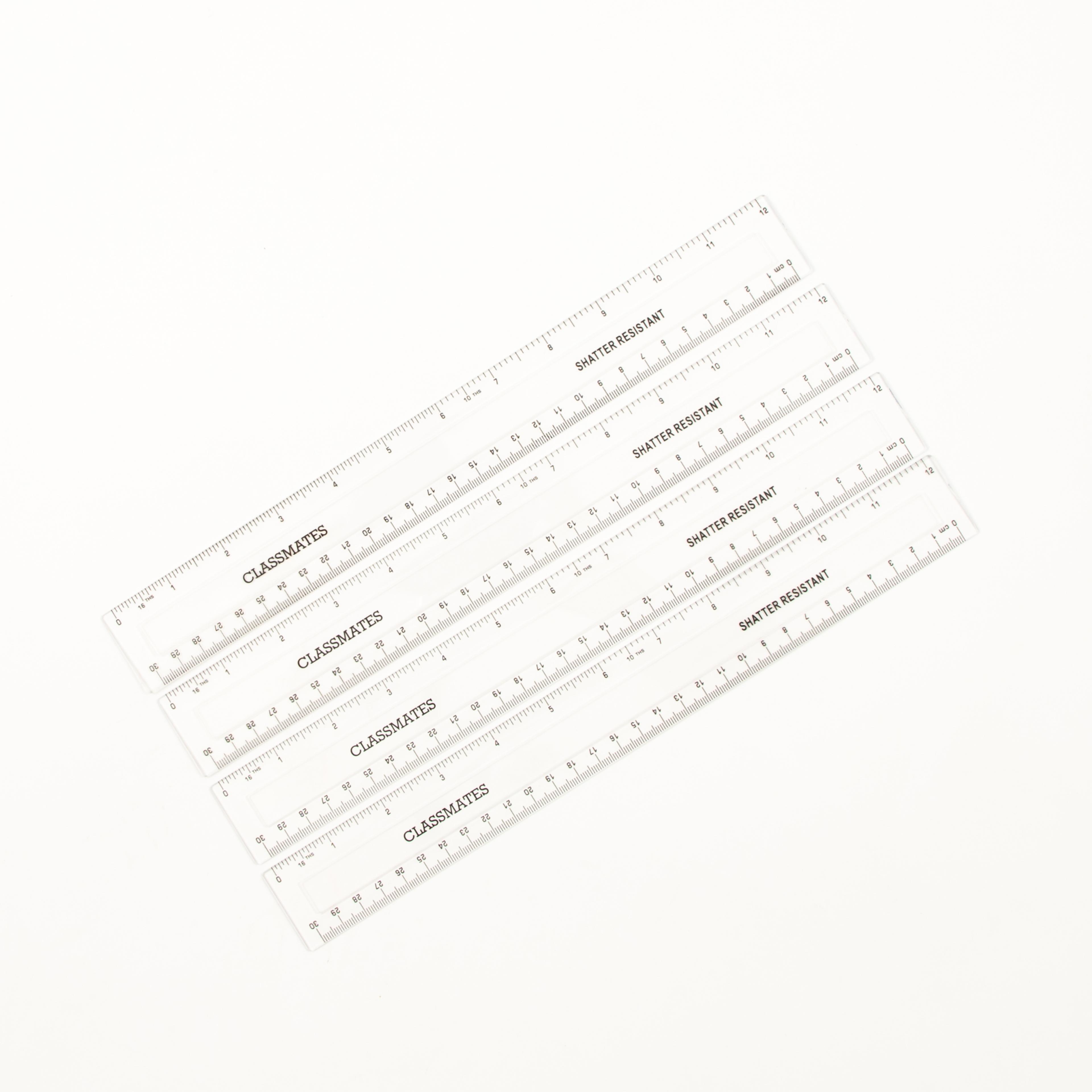 Classmates Shatter-Resistant Ruler - Transparent - 30cm - Pack of 100