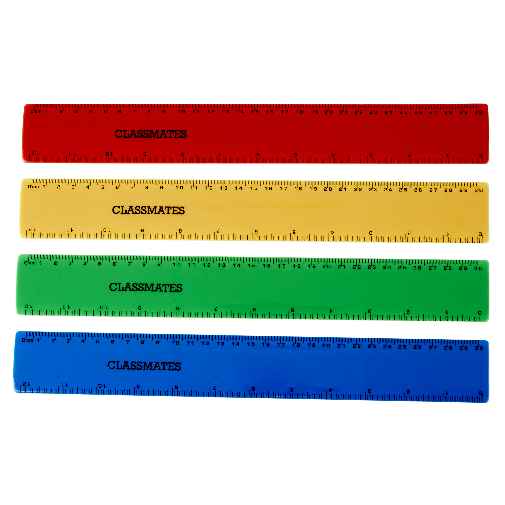 HE490158 Classmates Shatter Resistant Ruler Assorted 30cm Pack of