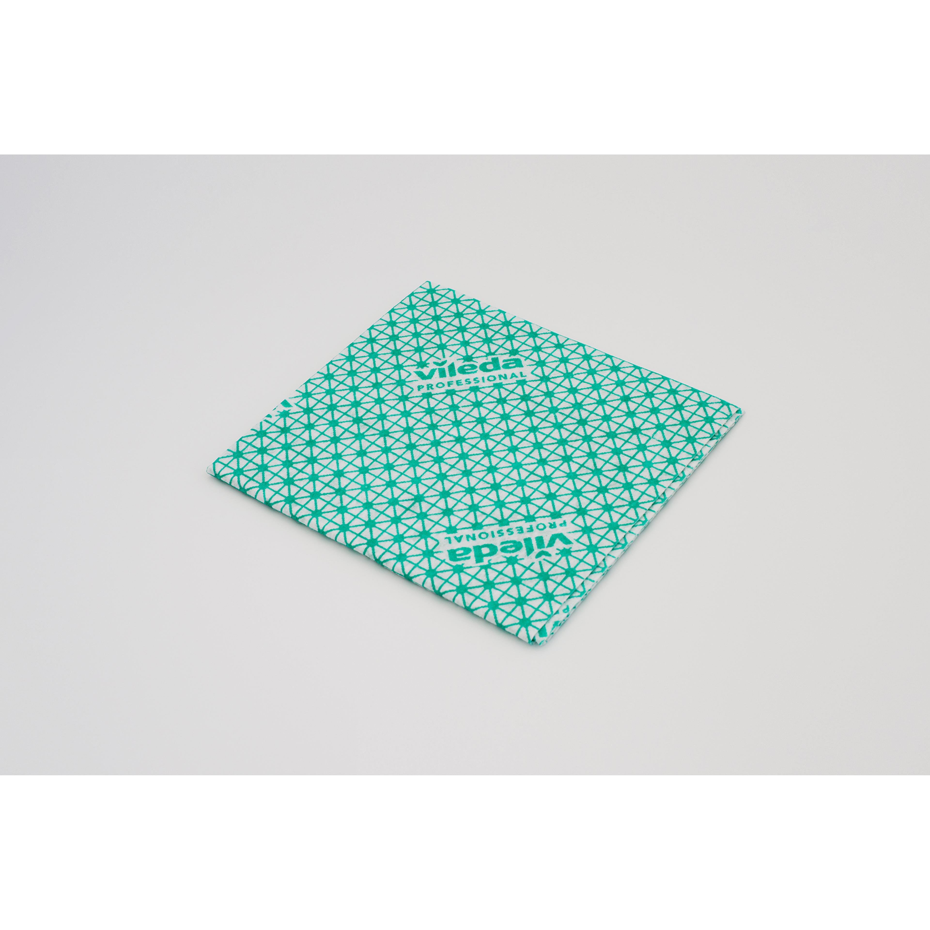 Vileda Medium weight Wiping Cloths - Green - Pack of 10
