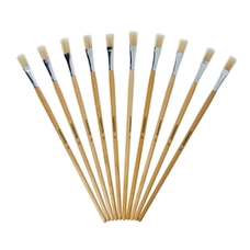 Classmates Long Flat Paint Brushes - Size 10 - Pack of 10