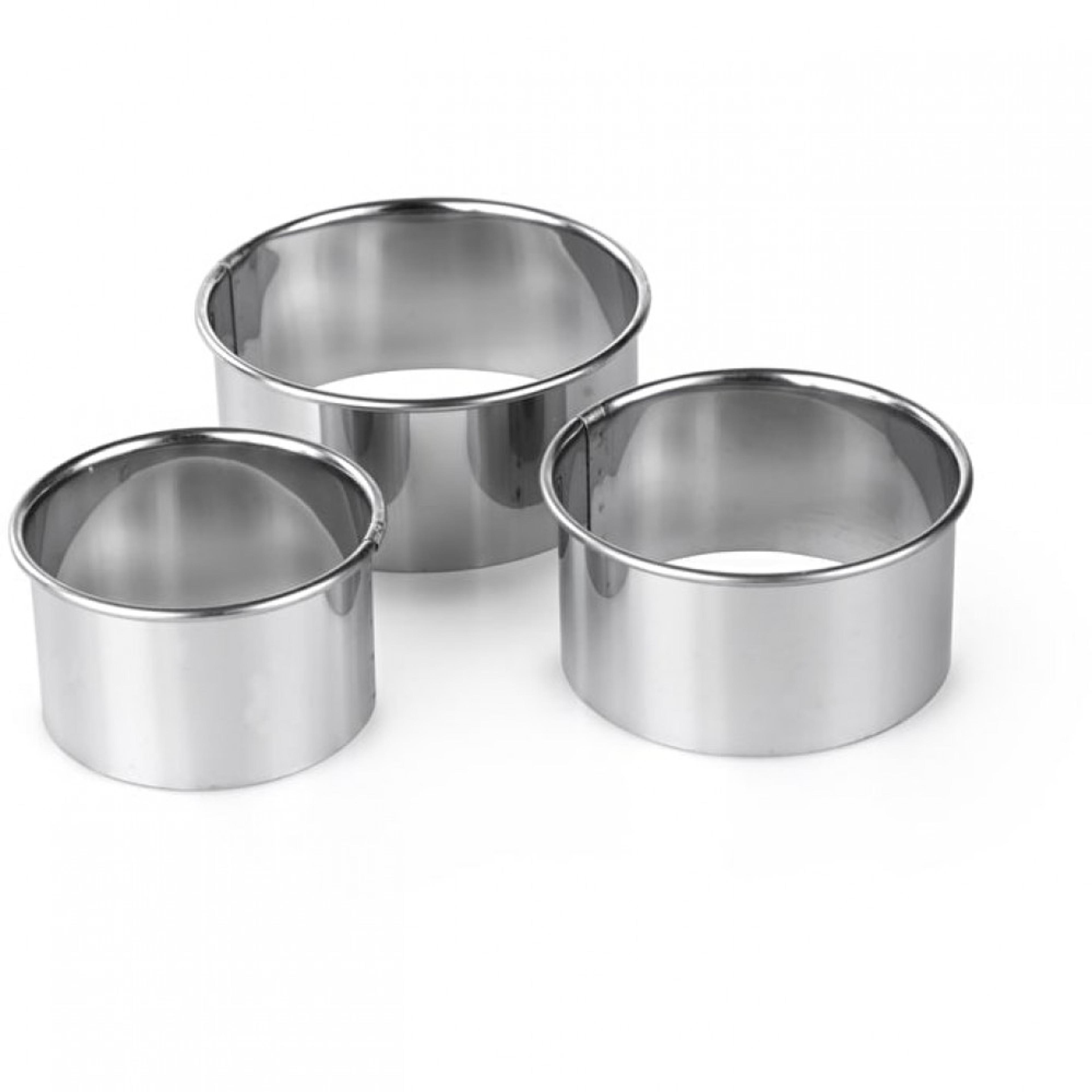 Stainless Steel Cutters - Plain - Pack of 3