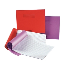 6x8" Handwriting Book 32 Page, 6mm / 20mm Ruled, Red - Pack of 100