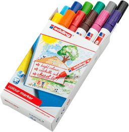 edding 9 Colour Markers - Assorted - Chisel Tip - Pack of 12
