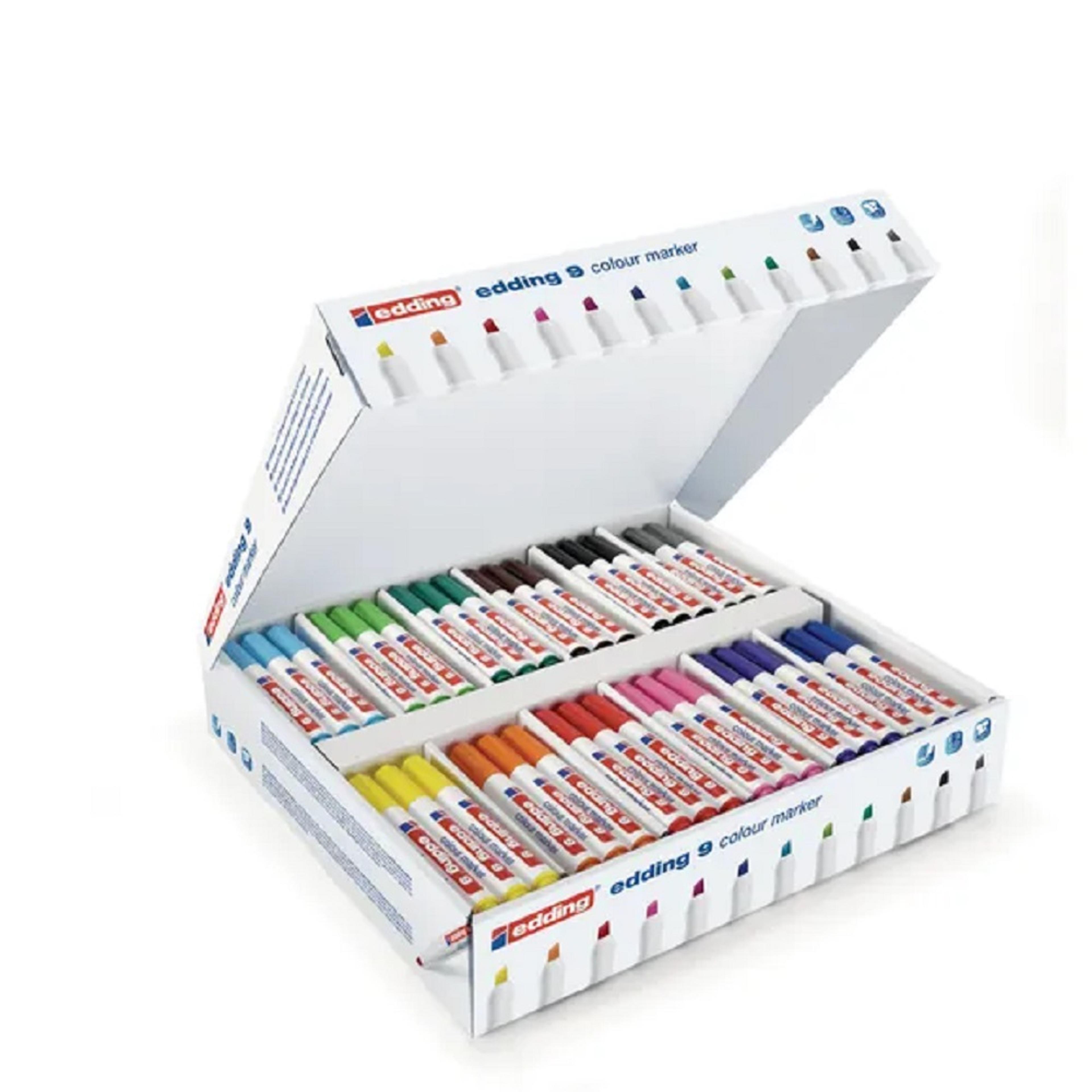 edding 9 Colour Markers - Assorted - Chisel Tip - Pack of 144