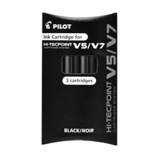 PILOT Hi-Tecpoint V5 and V7 Refills - Black - Pack of 3