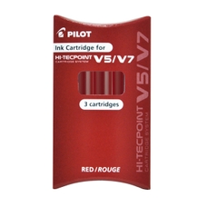 PILOT Hi-Tecpoint V5 and V7 Refills - Red - Pack of 3