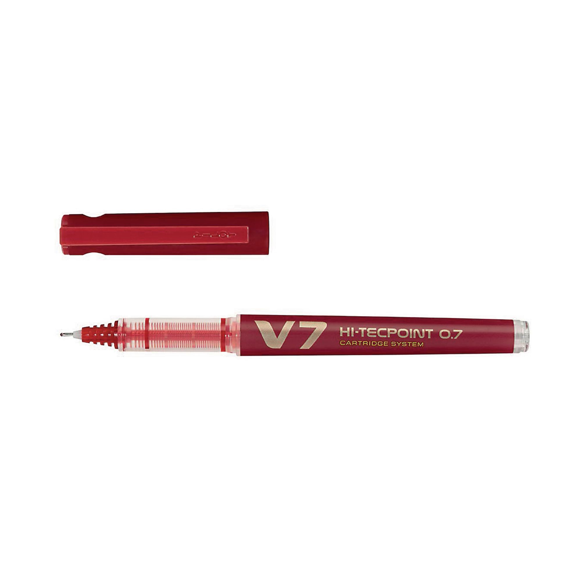 Hi-Tecpoint V7 Refillable Pen Red Pk10