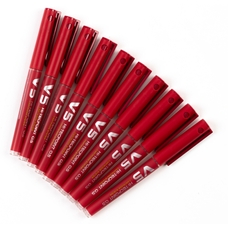 PILOT Hi-Tecpoint V5 Fineliner Pens - Red - Pack of 10