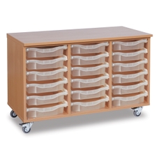 GALT Tray Storage Unit with 18 Shallow Trays - Mobile