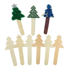 Christmas Tree Craft Sticks - Pack of 10