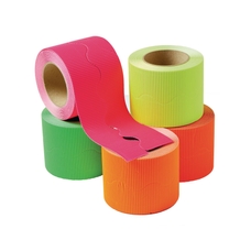 EduCraft Neon Scalloped Corrugated Card Border Rolls - 57mm x 15m - Pack of 5