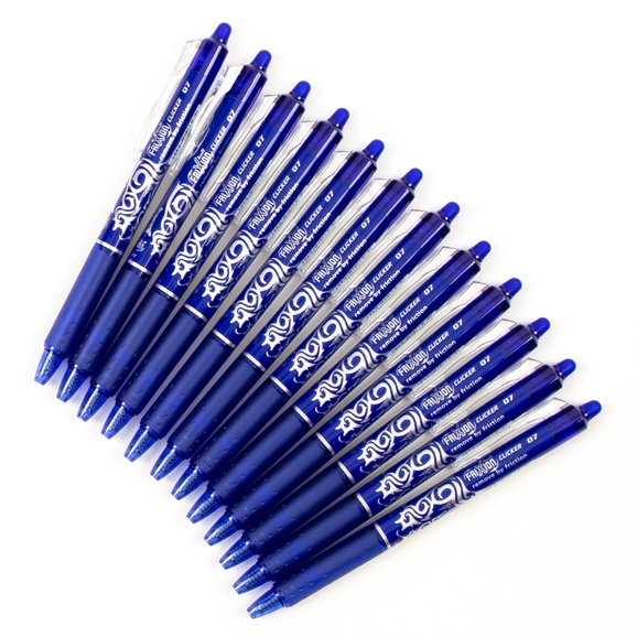 G1201166 - PILOT FriXion Clicker Rollerball Pens - Blue - Pack of 12