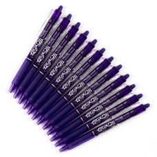 PILOT FriXion Clicker Rollerball Pens - Purple - Pack of 12