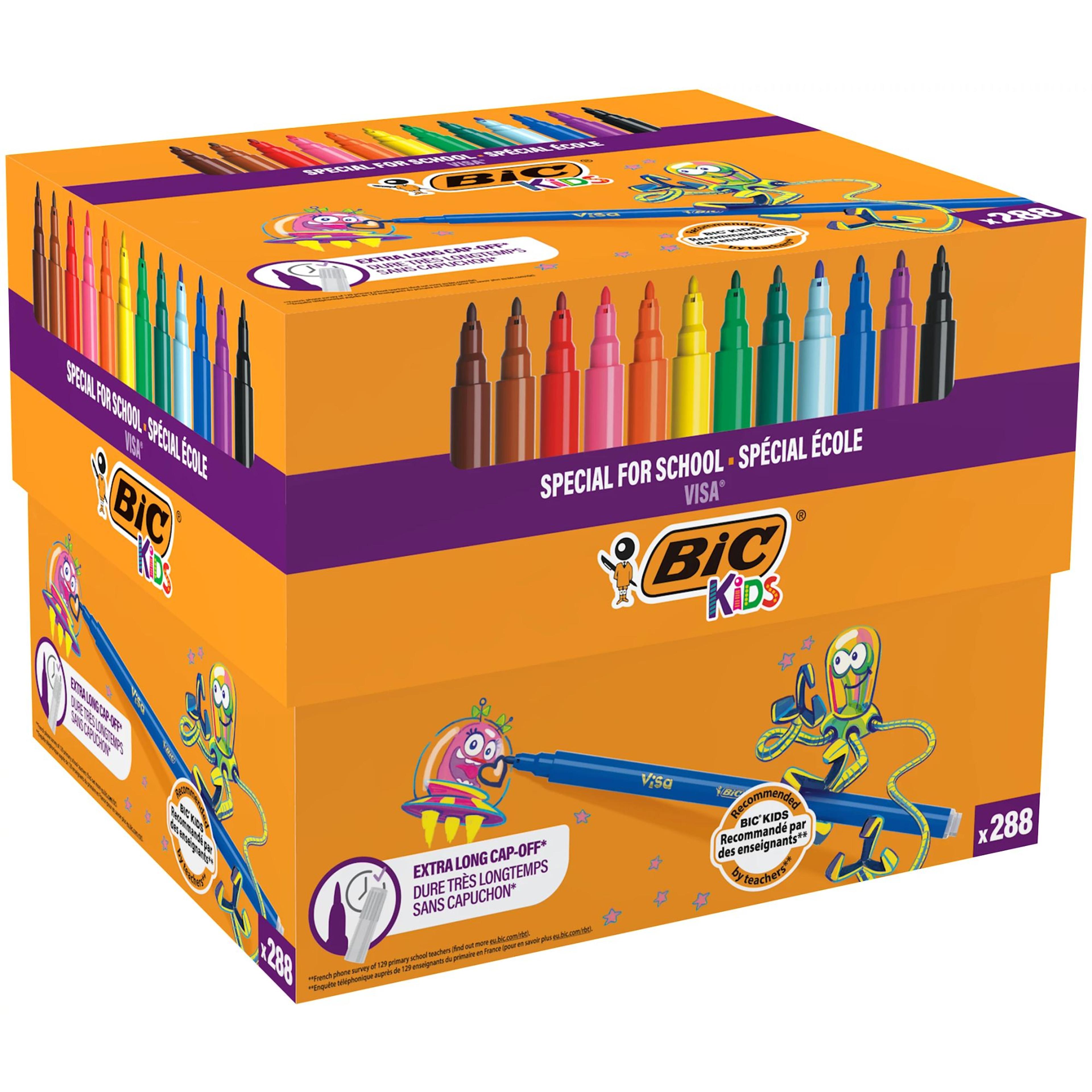 BIC Kids Visa Colouring Felt Tip Pens - Pack of 288 