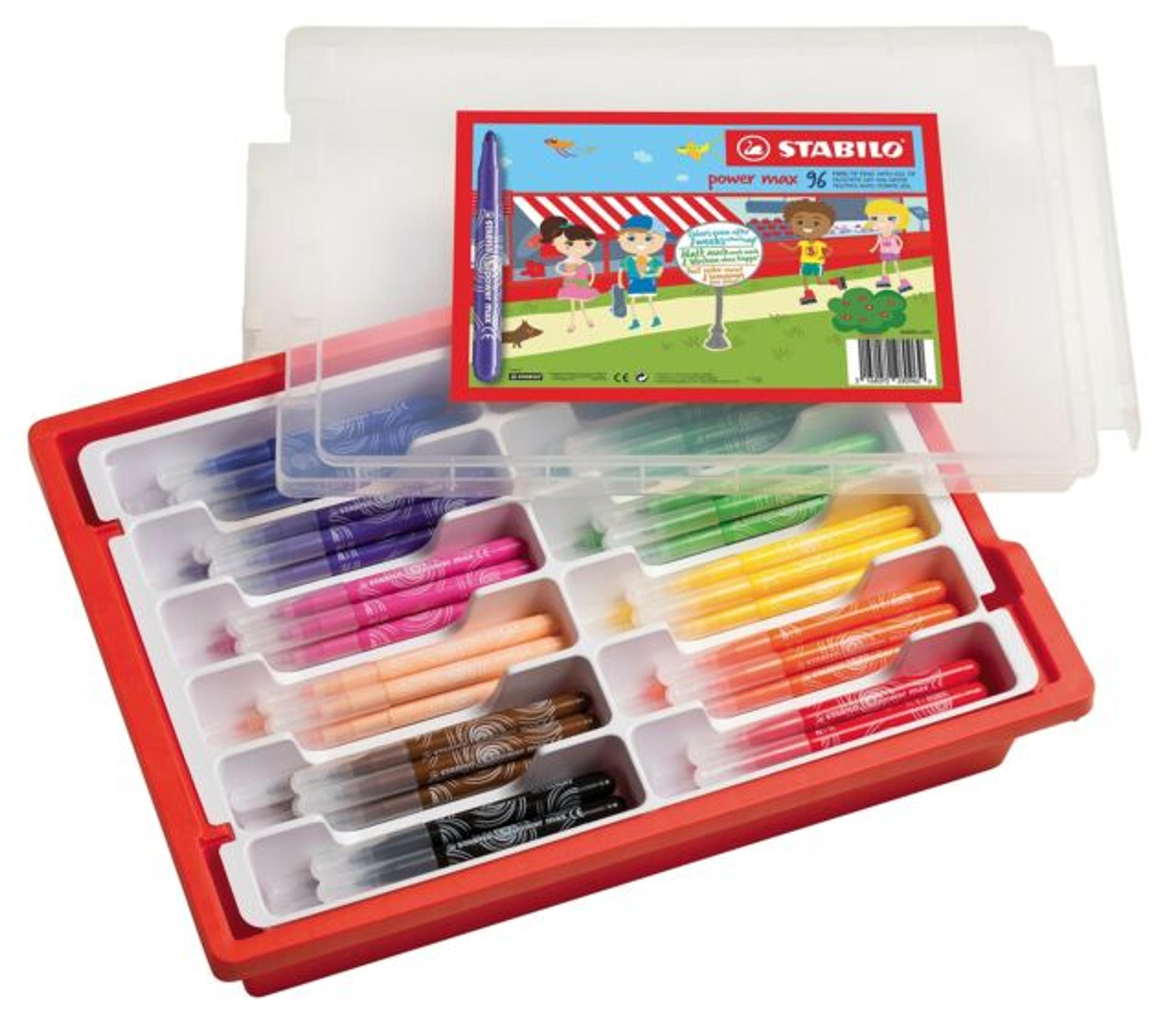 STABILO Power Max Fibre-Tip Pens - Pack of 96