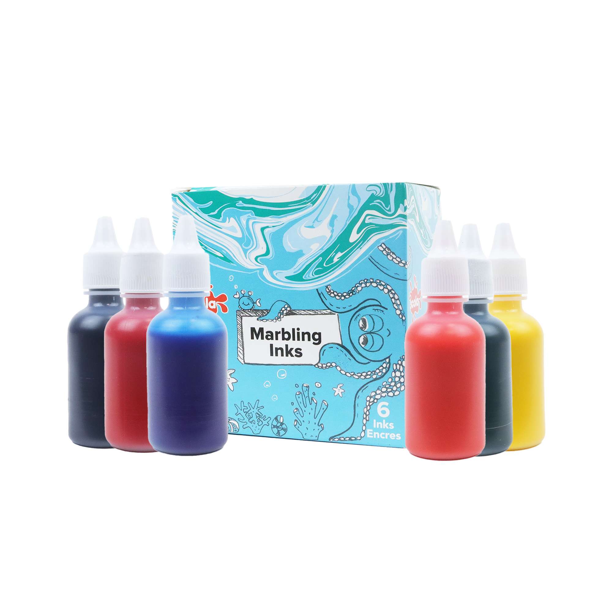 Marbling Ink Ass Std Cols 6x25ml Bottles