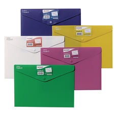 Snopake Polyfile ID Popper Wallet - A4 - Assorted - Pack of 5