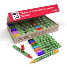 Show-me Drywipe Pen - Medium Tip - Assorted - Pack of 50
